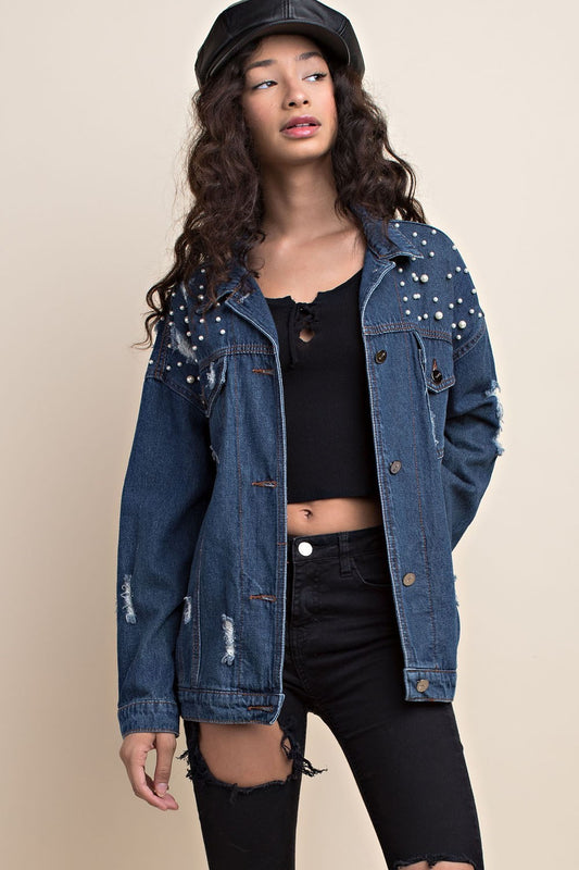 Finding Pearls Denim Jacket