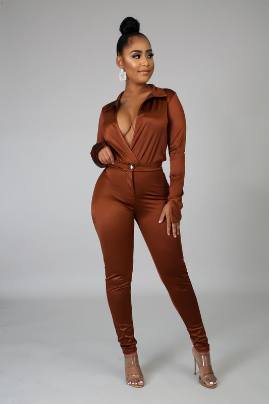 Satin Bodysuit Set